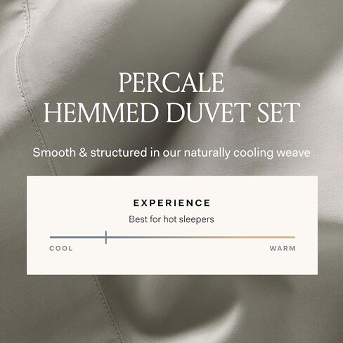 BOLL & BRANCH Percale Hemmed Duvet Set, Full/Queen, White | Luxury 100% Organic Cotton - 1 Duvet Cover, 2 Shams - Crisp, Naturally Cooling Weave in Kuwait