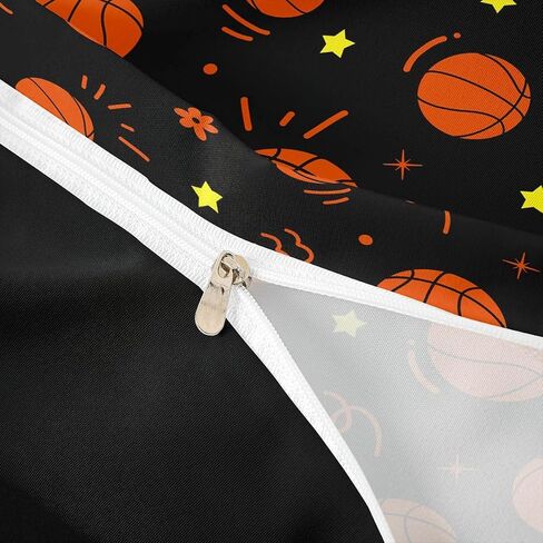 jejeloiu Basketball Duvet Cover Toddler Size Gaming Sports Bedding Set for Boys Girls Ball Games Comforter Cover Gift for Basketball Lover Bedroom Decor 2Pcs Black in Kuwait