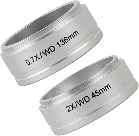 Microscope Kit Microscope Auxiliary Lens Trinocular Microscope Stereo Microscope Auxiliary Objective Lens Barlow Lens WD 0.5X 0.7X 2.0X for SMZ645 SMZ745 Microscope Lens Adapters(0.7X 2.0X) in Kuwait