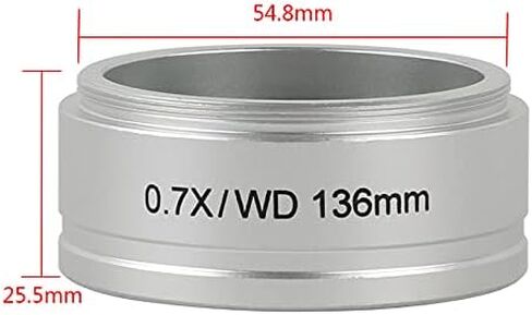 Microscope Kit Microscope Auxiliary Lens Trinocular Microscope Stereo Microscope Auxiliary Objective Lens Barlow Lens WD 0.5X 0.7X 2.0X for SMZ645 SMZ745 Microscope Lens Adapters(0.7X 2.0X) in Kuwait