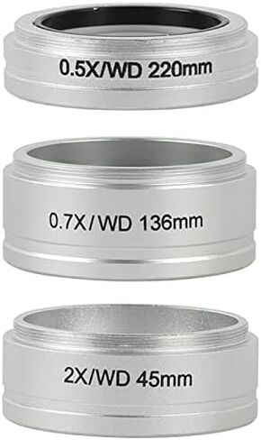 Microscope Kit Microscope Auxiliary Lens Trinocular Microscope Stereo Microscope Auxiliary Objective Lens Barlow Lens WD 0.5X 0.7X 2.0X for SMZ645 SMZ745 Microscope Lens Adapters(0.7X 2.0X) in Kuwait