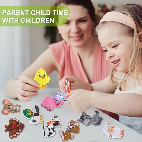 YUJUN 12PCS Fridge Magnets Toys with Farm Animals Refrigerator Magnets Kids | Cute Vivid Full Back Magnetic Toddler Baby Educational Present Refrigerator Magnets Toys in Kuwait