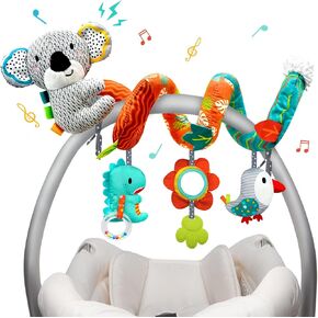 XIXILAND Car Seat Toys Baby Toys 0-3 Months Developmental, Stroller Toys Infant Toys 0-6 Months Newborn Toys, Carseat Toys for Infants 0-12 Months with Dinosaur, Lion Mirror, Teether in Saudi Arabia