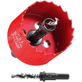 HYCHIKA 2 Inch/51mm Hole Saw,Bi-Metal Cutter Hole Max Cutting Depth 32mm with 1 Arbor Drill Bit for Wood Cutting Cornhole Plastic Drywall Boards Fiberboard in Saudi Arabia