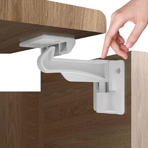 10 Pack Upgraded Invisible Baby Proofing Cabinet Latch Locks - No Drilling or Tools Required, Children Proof Cupboard Drawers Latches, Works with Most Cabinets and Drawers - Adhesive Easy Installation in Saudi Arabia