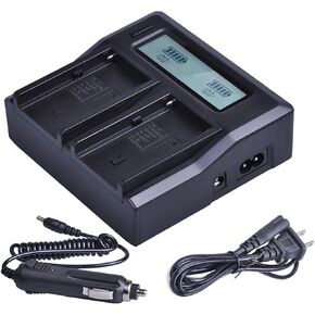 LCD Dual Quick Battery Charger for Sony DCR-PC6E, DCR-PC8E, DCR-PC9E, DCR-PC115E MiniDV Handycam Camcorder in Kuwait