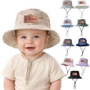 lanleay Personalized Baby Sun Hat UPF 50+ Custom Toddlers Bucket Hats Kids | Hat for Boy Girls Sun Protection Wide Brim Beach Kids Hat Personalized Monogrammed Gift in Kuwait