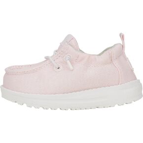 HEYDUDE Infant LILDUDE Seasonal Slip On Shoe, Festive Pink Size 4 | Breathable Upper, Soft Jersey Lining, Scrunch Collar, Silicone Pull Tab, Foam Midsole, Flexible Outsole, Early Walker in Saudi Arabia