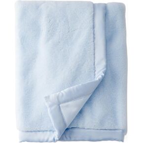 Carter's Baby Plush Blanket, Soft Cozy Stroller Blanket with Satin Border for Newborn Infant Boys and Girls, Lt Blue in Kuwait