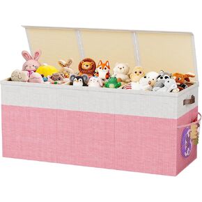 Dayacoco Extra Large Toy Box with Lid, Kids Collapsible Storage Chest, Pink | Collapsible & Sturdy. For Kids, Boys & Girls. Organizes Toys & Books. Ideal For Playroom, Nursery & Bedroom. in Kuwait