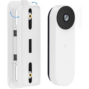 Adjustable Doorbell Mount (30°to 145°) Compatible with Google Nest Doorbell Wired(3rd/2nd Gen/Google Nest Hello Door Bell, Door Bell Wedge Mount for Apartment, No Drill Mounting Bracket-White in Saudi Arabia