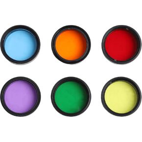 6 Pack Telescope Nebula Filters 1.25 Inch, Aluminum Alloy Multi-Coated Optical Filter Set with Storage Box for Lunar Planetary Observation and Astrophotography, Yellow Orange Red Green Blue in Kuwait
