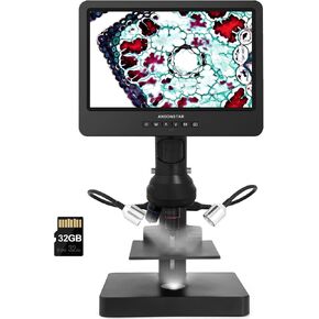 Andonstar AD249SP UHD 2160P HDMI Digital Microscope 4000X, 3 Lens 10.1 inch LCD for Biological Microscope Kit, PCB Soldering Microscope for Phone Watch Repairing, 32G SD Card in Kuwait