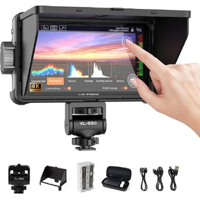 VILTROX DC-550 Pro 5.5 inch Camera Field Monitor, 4K HDMI Touchscreen DSLR Camera Monitor with Battery Sunshade Hood, 1200 Nits 3D Lut 1920X1080 HD Focus Peaking Assist On Camera Video Monitor in Kuwait