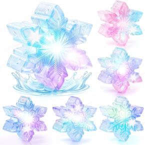6 Pcs Frozen Snowflake Light Up Bath Toys, Mold Free Floating Water Toys | Color changing floating bath toys for baby and toddler water play, shower games, pool time, and bathroom gifts in Saudi Arabia