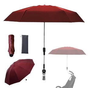 Clip-on Umbrella for Stroller Sunshade, Adjustable Steering Angle, Handle Included, Compact and Lightweight, Suitable for All Kinds of Strollers (Misty Blue) in Saudi Arabia