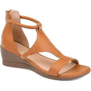 XWCG Women's Casual Sandals Breathable Wedge Sandal Buckle Ankle Strap Peep Toe Flatform Shoes Faux-Leather Comfy Sandals Platform Flat Beach Shoes,Brown,40 in Kuwait