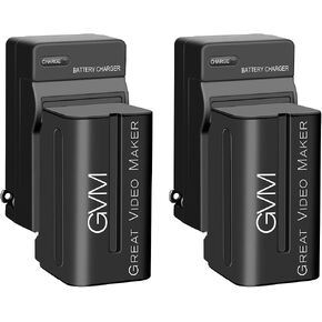 GVM 2 Pack NP-F750/770 Battery and Charger 4400mAh for NP-F975, NP-F960, NP-F950, NP-F930, NP-F770, NP-F750, NP-F550, DCR, DSR, HDR, FDR, HVR, HVL and LED Light in Saudi Arabia
