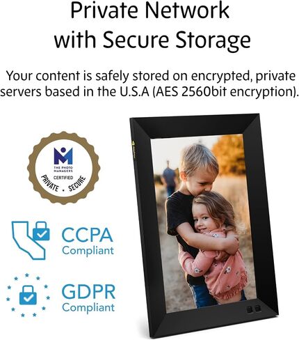Nixplay Smart Digital Picture Frame I 10.1 inch I WiFi I Black I Shared Family Playlists I Mobile App, Email I Preload Content for a Gifted Frame in Kuwait