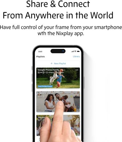 Nixplay Smart Digital Picture Frame I 10.1 inch I WiFi I Black I Shared Family Playlists I Mobile App, Email I Preload Content for a Gifted Frame in Kuwait