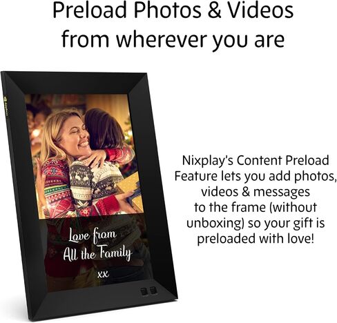 Nixplay Smart Digital Picture Frame I 10.1 inch I WiFi I Black I Shared Family Playlists I Mobile App, Email I Preload Content for a Gifted Frame in Kuwait