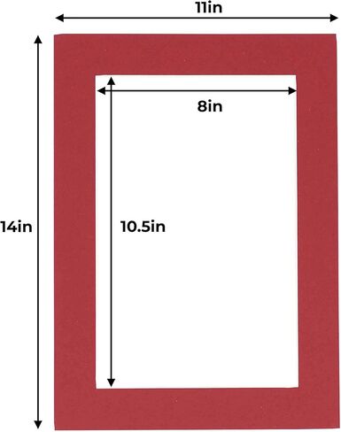 11x14 Bevel Cut Mat for 8.5x11 Photo | Red Picture Matboard for Frames Measuring 11x14 Inches - Matte to Display Art Measuring 8.5 x 11 Inches - Acid Free ONE MAT in Kuwait