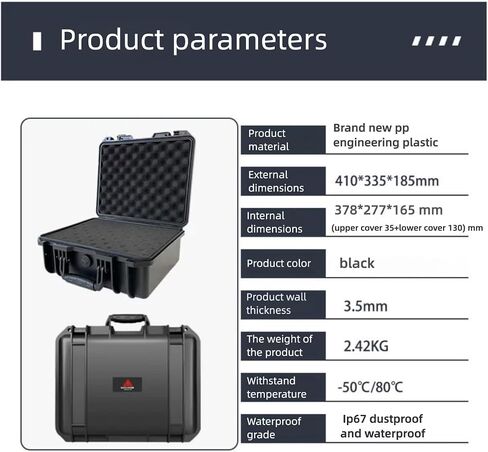 Hard Carrying Case for DJI drones, IP67 Waterproof Shockproof ABS Storage Case with Foam Insert for Drone and Accessories (H7.28‘’) in Kuwait