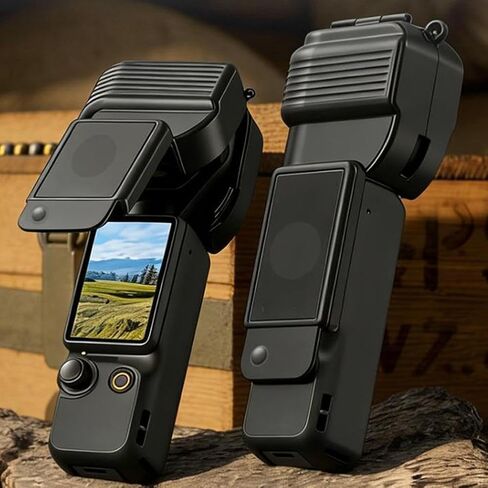 Protective Case for DJI Osmo Pocket 4, 180° Flip Cover Shockproof Shell, Scratch Protection with Visible Charging, Ultra-Light 28g Travel Case for Pocket 4 Accessories in Kuwait