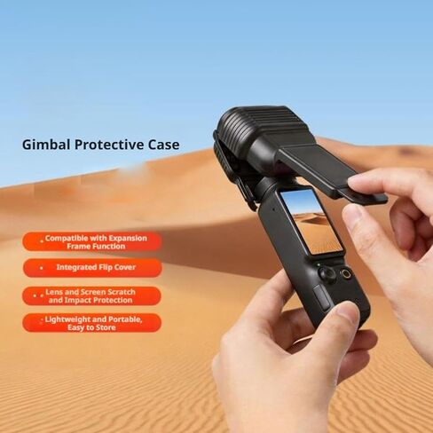 Protective Case for DJI Osmo Pocket 4, 180° Flip Cover Shockproof Shell, Scratch Protection with Visible Charging, Ultra-Light 28g Travel Case for Pocket 4 Accessories in Kuwait