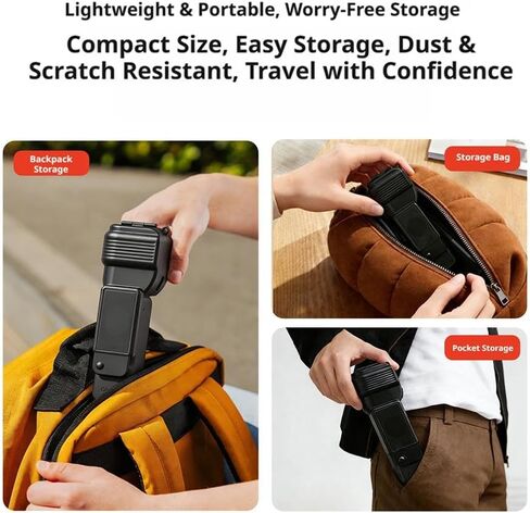 Protective Case for DJI Osmo Pocket 4, 180° Flip Cover Shockproof Shell, Scratch Protection with Visible Charging, Ultra-Light 28g Travel Case for Pocket 4 Accessories in Kuwait