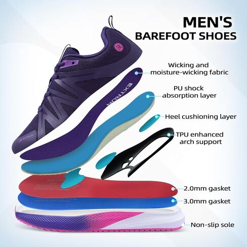 Women's Orthopedic Wide Barefoot Outdoor Shoes: Vintage Arch Support Plantar Fasciitis Supportive Neuropathy Pain Relief, Outdoor Athletic Leisure Sport Sneakers Purple Size 10 in Kuwait