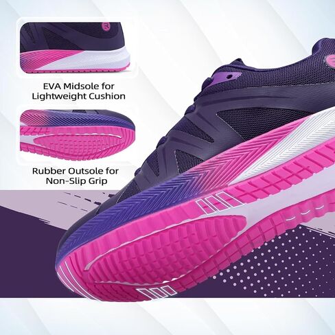 Women's Orthopedic Wide Barefoot Outdoor Shoes: Vintage Arch Support Plantar Fasciitis Supportive Neuropathy Pain Relief, Outdoor Athletic Leisure Sport Sneakers Purple Size 10 in Kuwait