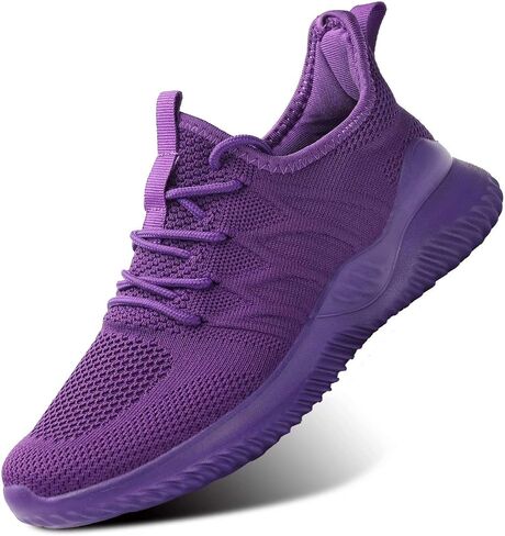 Womens Ladies Walking Running Shoes Slip On Lightweight Casual Tennis Sneakers Girls Kids Zapatos de Mujer Purple in Kuwait