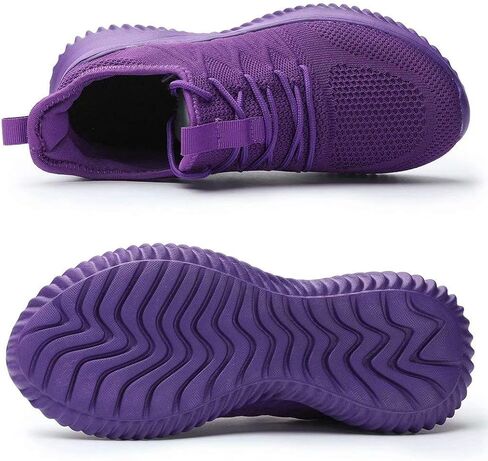 Womens Ladies Walking Running Shoes Slip On Lightweight Casual Tennis Sneakers Girls Kids Zapatos de Mujer Purple in Kuwait