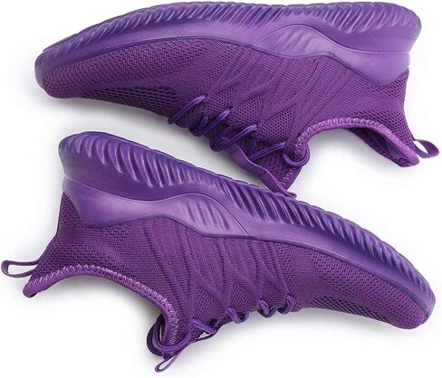 Womens Ladies Walking Running Shoes Slip On Lightweight Casual Tennis Sneakers Girls Kids Zapatos de Mujer Purple in Kuwait
