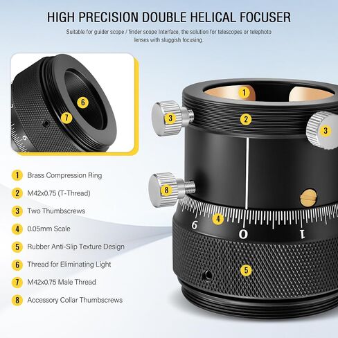 Alstar 1.25" High Precision Double Helical Focuser - Bundle with - Filter Set of 1.25-Inch Seven in Kuwait