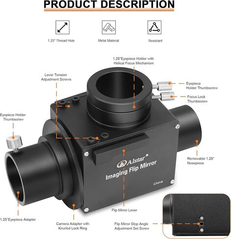 Alstar 1.25" O-III Filter - Bundle with - 1.25 Inch Flip Mirror in Kuwait