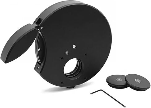 6-Position Filter Wheel Holder, Cage-Type Coaxial Design with Shielding Cover, Holds 6 Optics 1 Inch, Bottom M6 and M4 Threaded Holes, for Optical Viewing Telescopes and Imaging Accessories in Kuwait