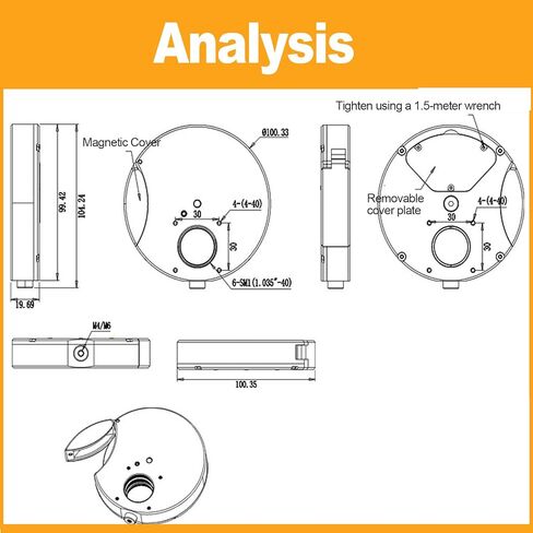 6-Position Filter Wheel Holder, Cage-Type Coaxial Design with Shielding Cover, Holds 6 Optics 1 Inch, Bottom M6 and M4 Threaded Holes, for Optical Viewing Telescopes and Imaging Accessories in Kuwait