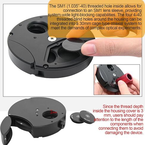 6-Position Filter Wheel Holder, Cage-Type Coaxial Design with Shielding Cover, Holds 6 Optics 1 Inch, Bottom M6 and M4 Threaded Holes, for Optical Viewing Telescopes and Imaging Accessories in Kuwait