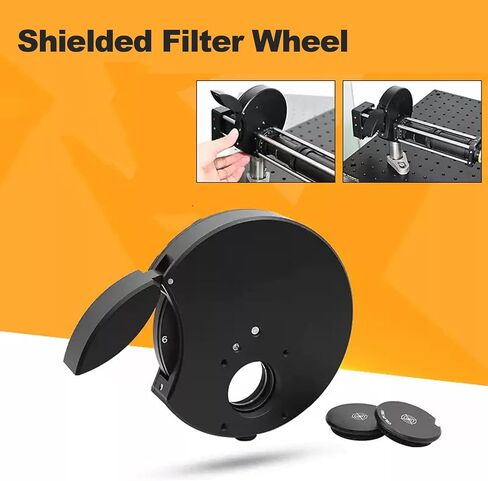 6-Position Filter Wheel Holder, Cage-Type Coaxial Design with Shielding Cover, Holds 6 Optics 1 Inch, Bottom M6 and M4 Threaded Holes, for Optical Viewing Telescopes and Imaging Accessories in Kuwait