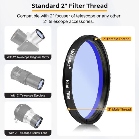 Alstar 2" Narrowband O-III Filter - Bundle with - Telescope LRGB 2 Inch Filter Set in Kuwait