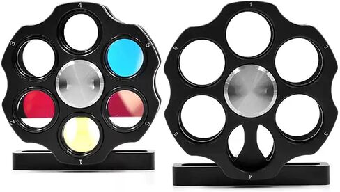 Dual Wheel Filter Wheel Holder, Cage-Type Coaxial Design with M6 Threaded Interface and Sm1 Thread, Accommodates 12 Filters 1in, for Optical Viewing Telescopes and Imaging Accessories in Kuwait