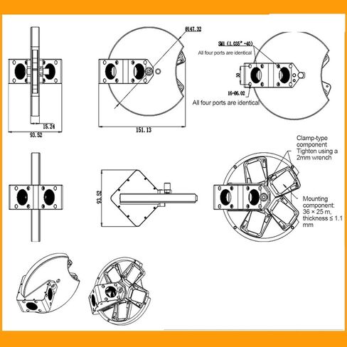 Dichroic Filter Wheel for Telescope,5-Position Cage Filter Wheel with Sm1 and M4 Screw Hole, Thickness <1.1mm, for Optical Viewing Telescopes and Imaging Accessories in Kuwait