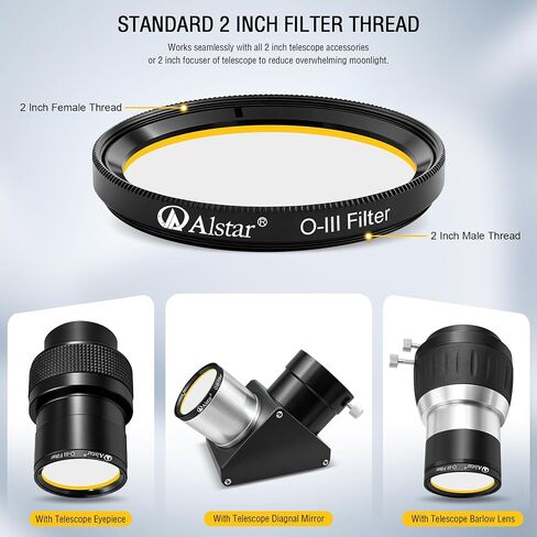 Alstar 2" Narrowband O-III Filter - Bundle with - M42 to 2 inch Telescope Adapter in Kuwait