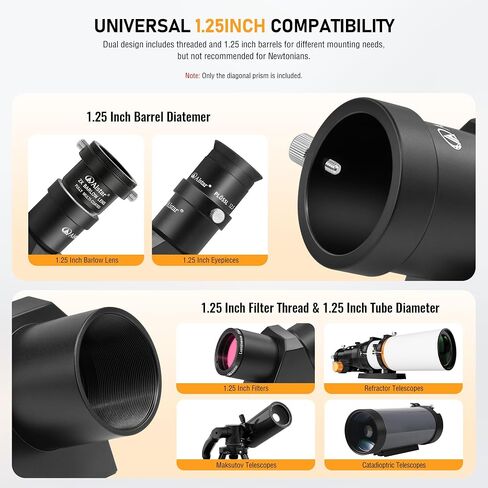 Alstar 1.25" UHC (Ultra High Contrast) Filter - Bundle with - 1.25" 45-Degree Diagonal Prism in Kuwait