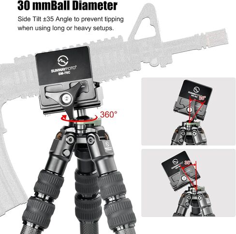 Sunway HT2820CSPI-MC Inverted Leg Carbon Fiber Tripod for Hunting with Saddle Mount，51''(129cm) Tall in Kuwait