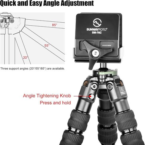Sunway HT2820CSPI-MC Inverted Leg Carbon Fiber Tripod for Hunting with Saddle Mount，51''(129cm) Tall in Kuwait