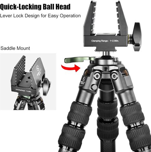 Sunway HT2820CSPI-MC Inverted Leg Carbon Fiber Tripod for Hunting with Saddle Mount，51''(129cm) Tall in Kuwait