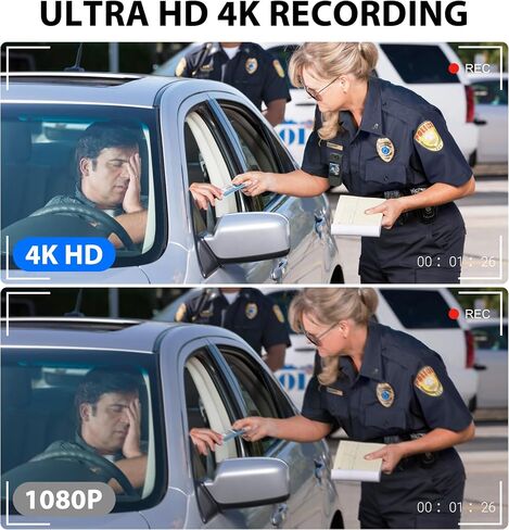 4K Body Camera with Audio and Video Recording, 128G Mini Wearable Body Cam | 180° Rotating Lens, Night Vision, 15Hrs Battery, Magnetic Clip Portable Cameras for Sports Travel and Police Law Enforcement in Kuwait